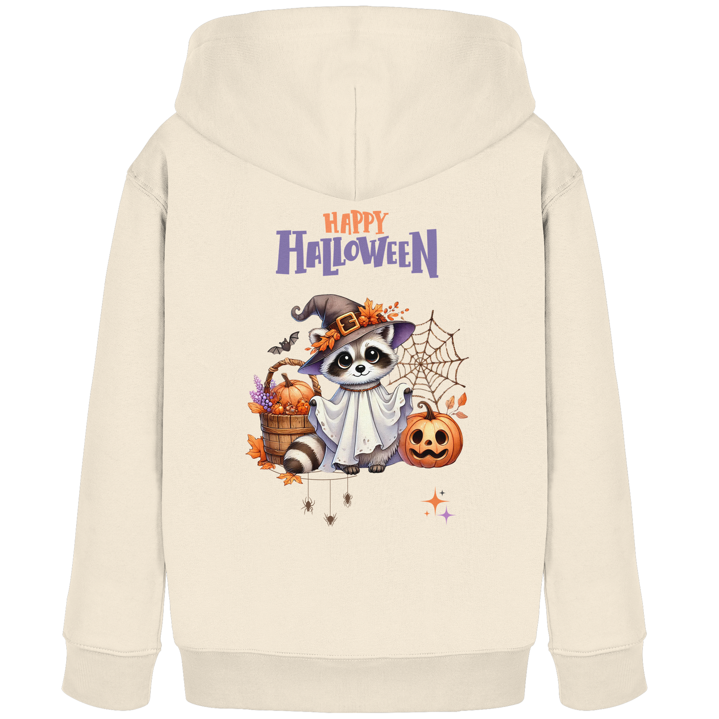 Kinder Hoodie Halloween Motiv Waschbär – Süßes Herbst Design für kleine Geister