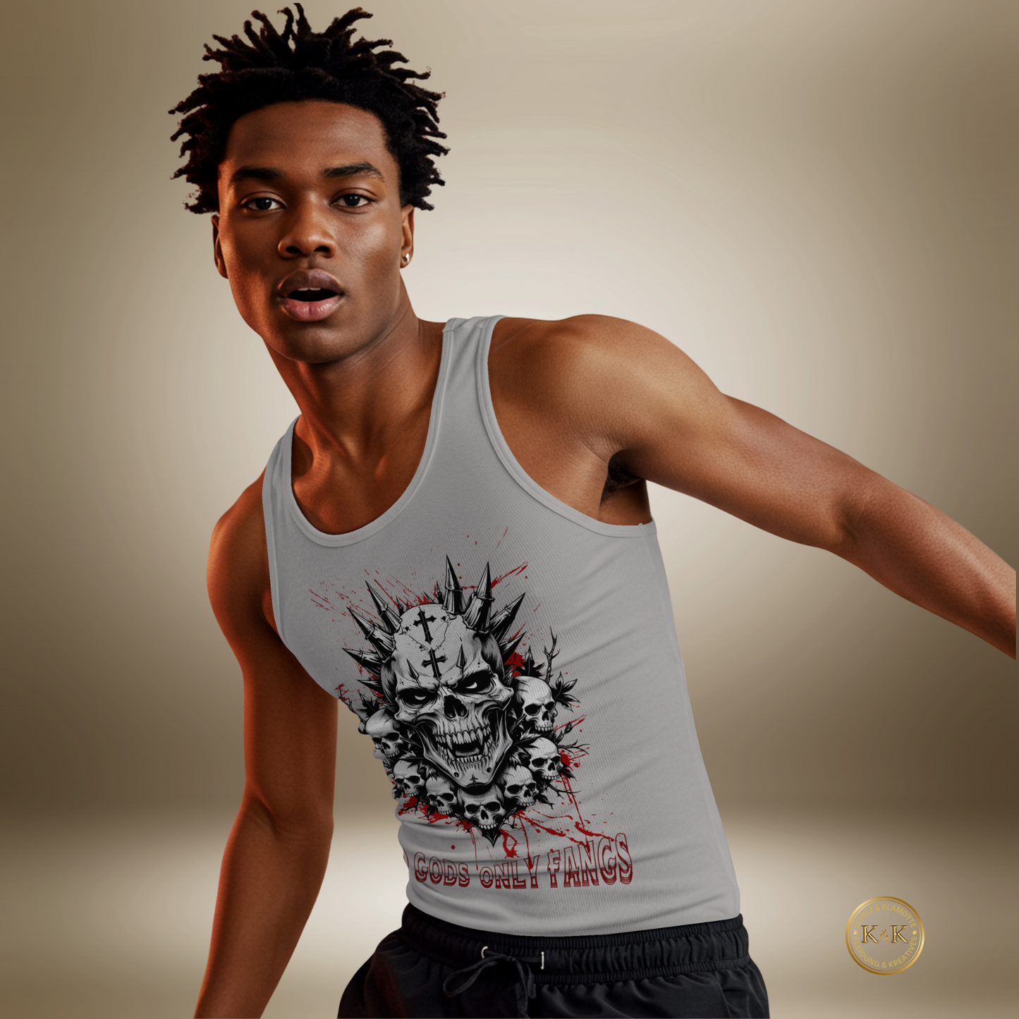 Tanktop für Herren mit Skull-Print | Rock & Metal Look | Statement Mode für Festivals, Sport & Alltag