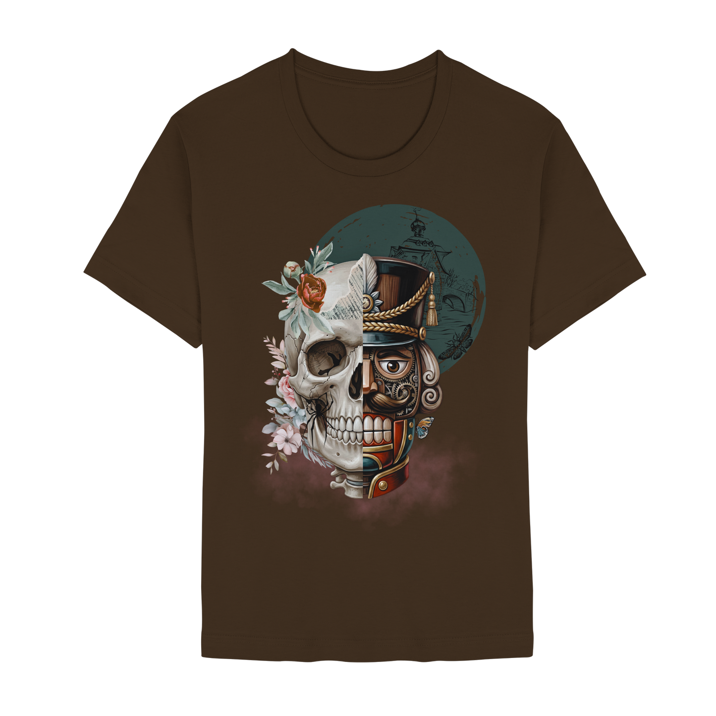 Skull-Artwork mit Steampunk Vintage- und Dark-Romance Elementen Unisex Shirt