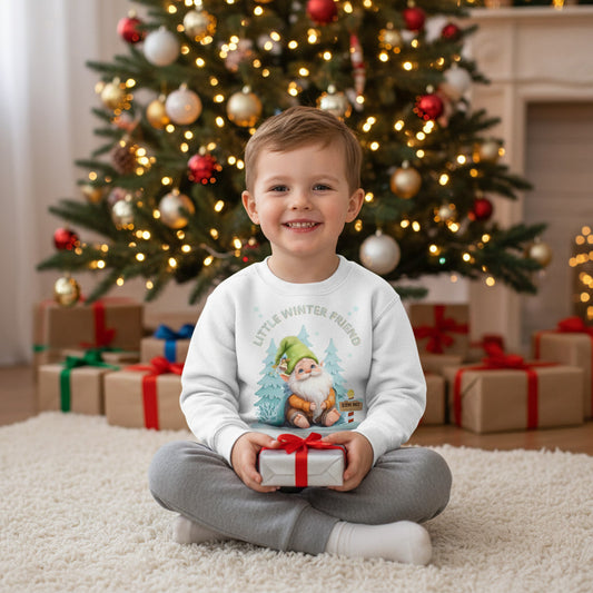 Little Winter Friend – Kinder Sweatshirt mit Winterwichtel