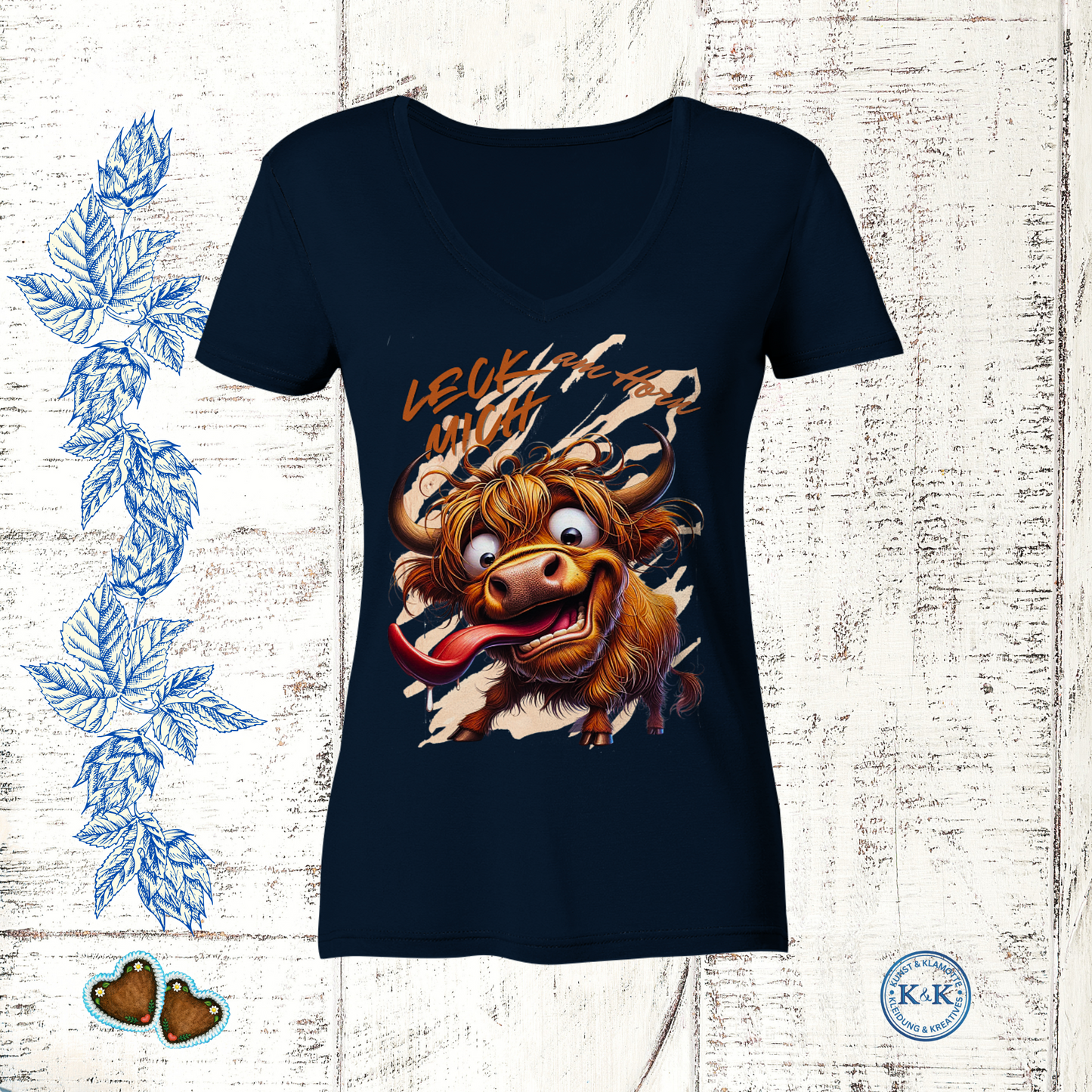 Wiesn Ladies V-Neck Shirt Damen mit frechem Spruch – lustiges Oktoberfest Outfit, Trachtenlook modern, Geschenkidee für Volksfest & Biergarten