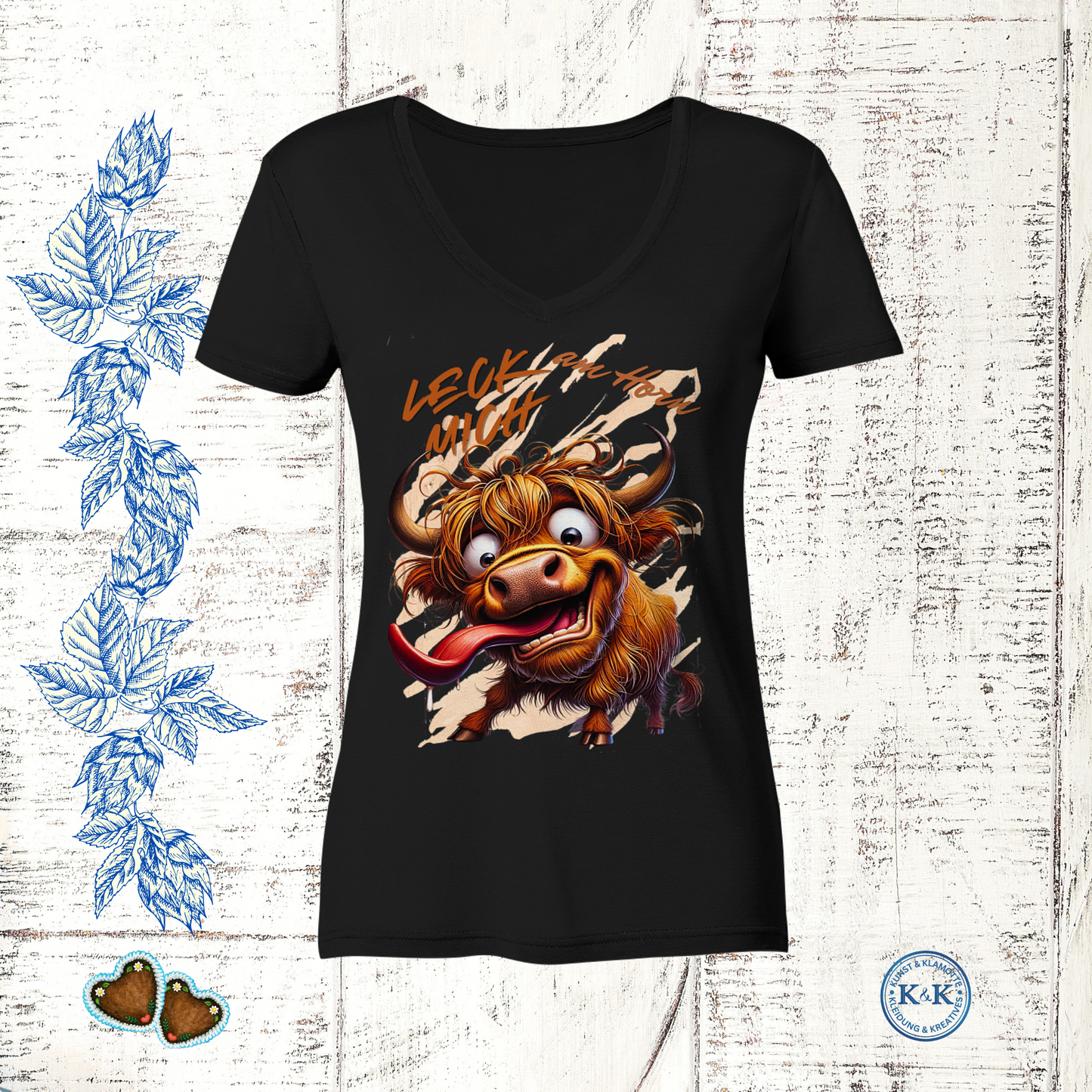 Wiesn Ladies V-Neck Shirt Damen mit frechem Spruch – lustiges Oktoberfest Outfit, Trachtenlook modern, Geschenkidee für Volksfest & Biergarten