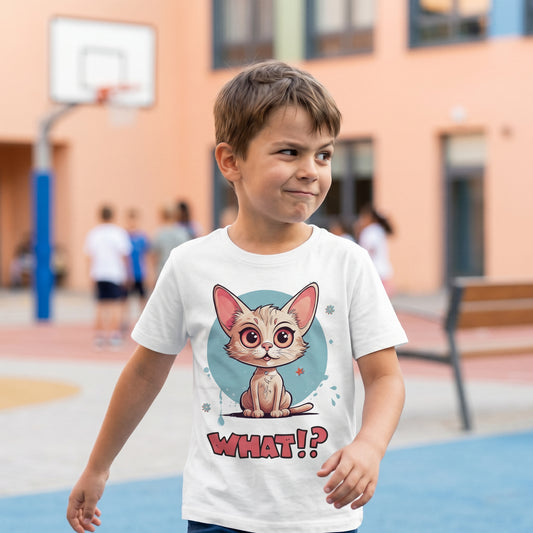 Kids Organic Shirt mit frechem Katzenmotiv
