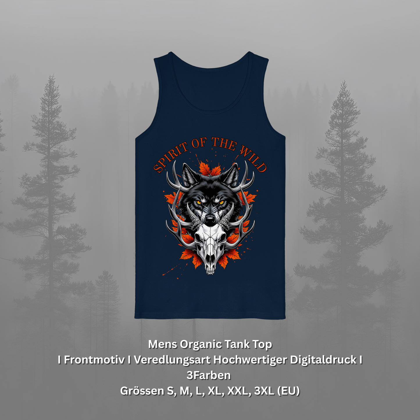 Bio Tank Top Männer – Spirit of the Wild Look, nachhaltige Naturmode für Outdoorfans & Freiheitsliebende, 3 Farben, S–3XL erhältlich