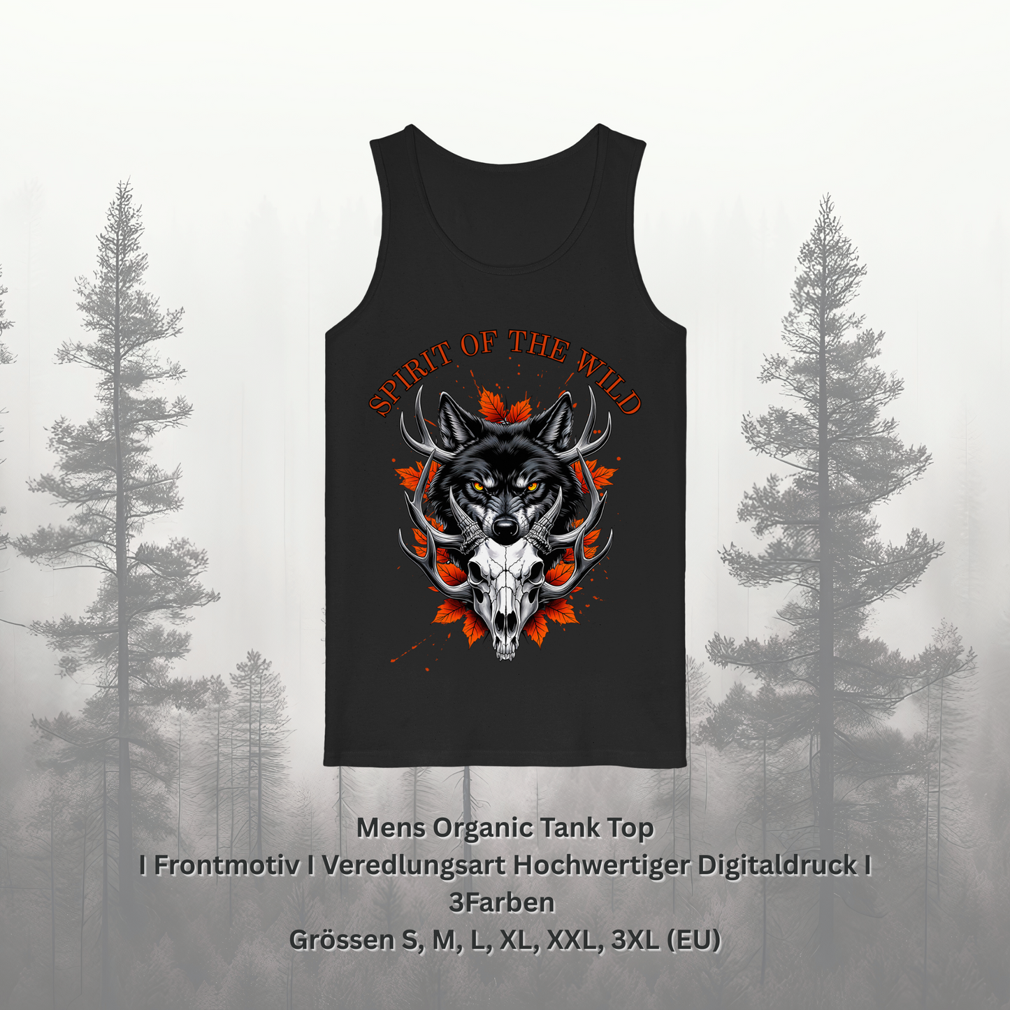 Bio Tank Top Männer – Spirit of the Wild Look, nachhaltige Naturmode für Outdoorfans & Freiheitsliebende, 3 Farben, S–3XL erhältlich