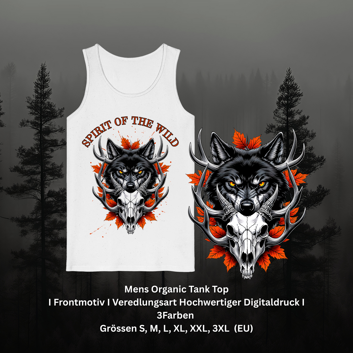 Bio Tank Top Männer – Spirit of the Wild Look, nachhaltige Naturmode für Outdoorfans & Freiheitsliebende, 3 Farben, S–3XL erhältlich