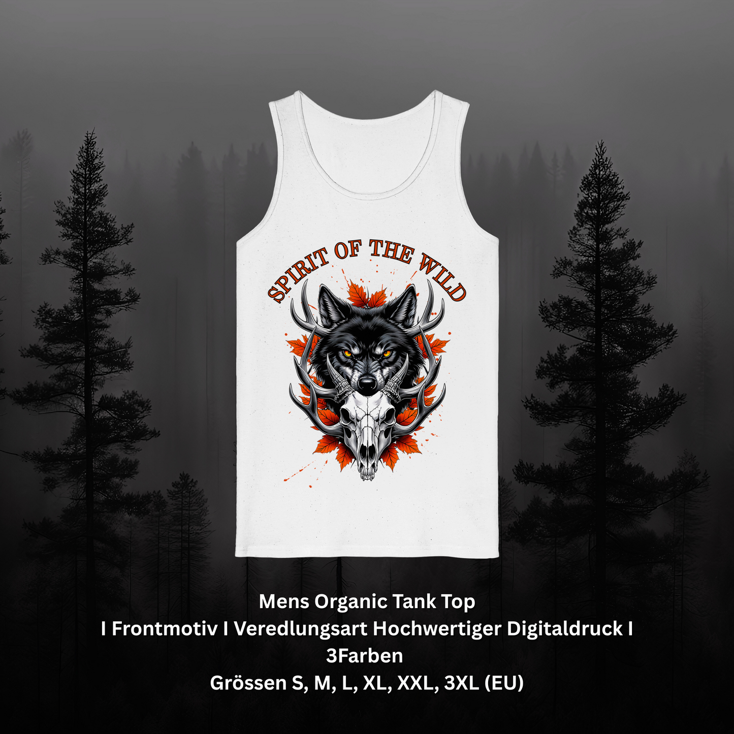 Bio Tank Top Männer – Spirit of the Wild Look, nachhaltige Naturmode für Outdoorfans & Freiheitsliebende, 3 Farben, S–3XL erhältlich