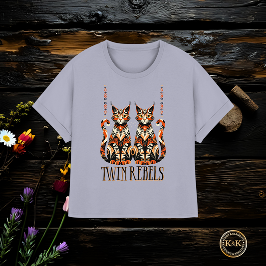 Boho Womens Organic Rolled Sleeves T-Shirt mit Tribal Design – rebellischer Ethno Look, modernes Statement Outfit