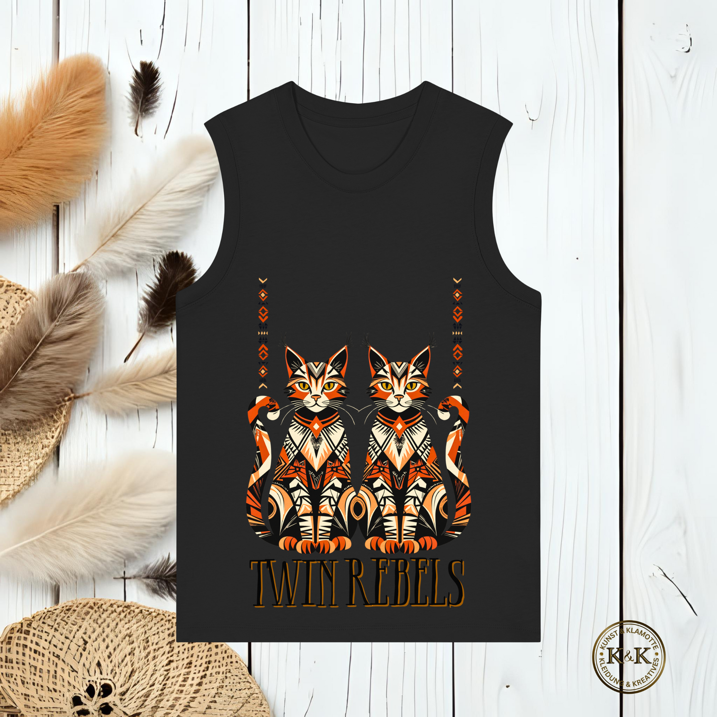 Boho Womens Organic Tank Top mit Tribal Design – rebellischer Ethno Look, modernes Statement Outfit
