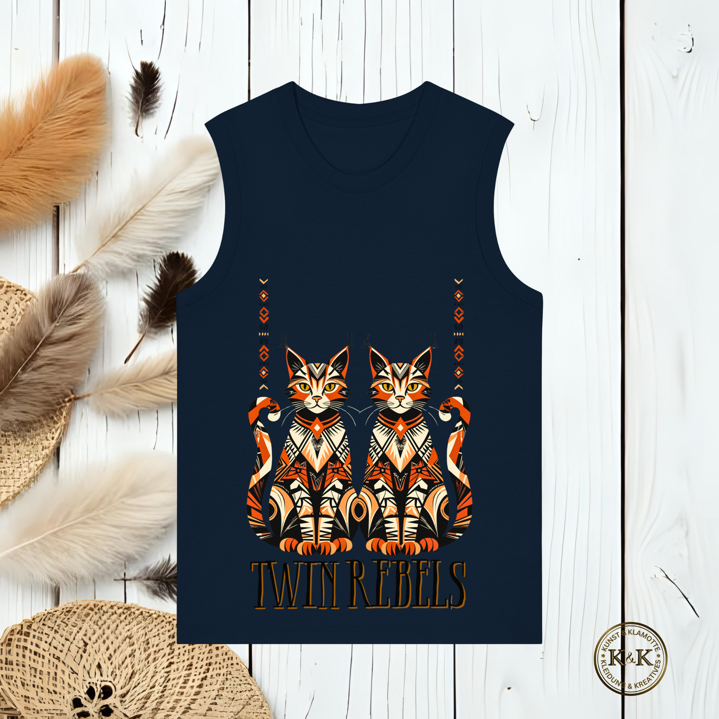 Boho Womens Organic Tank Top mit Tribal Design – rebellischer Ethno Look, modernes Statement Outfit