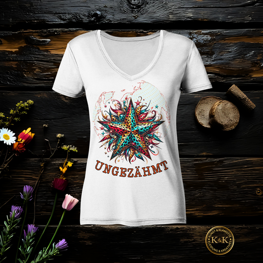 Ladies V-Neck Shirt – rebellischer Look