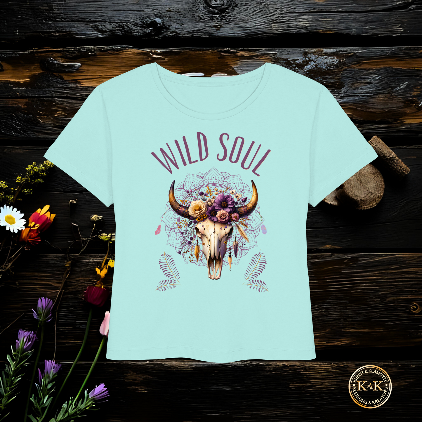 Boho Damen T-Shirt mit Statement Print – Alternative Mode für Alltag & Freizeit