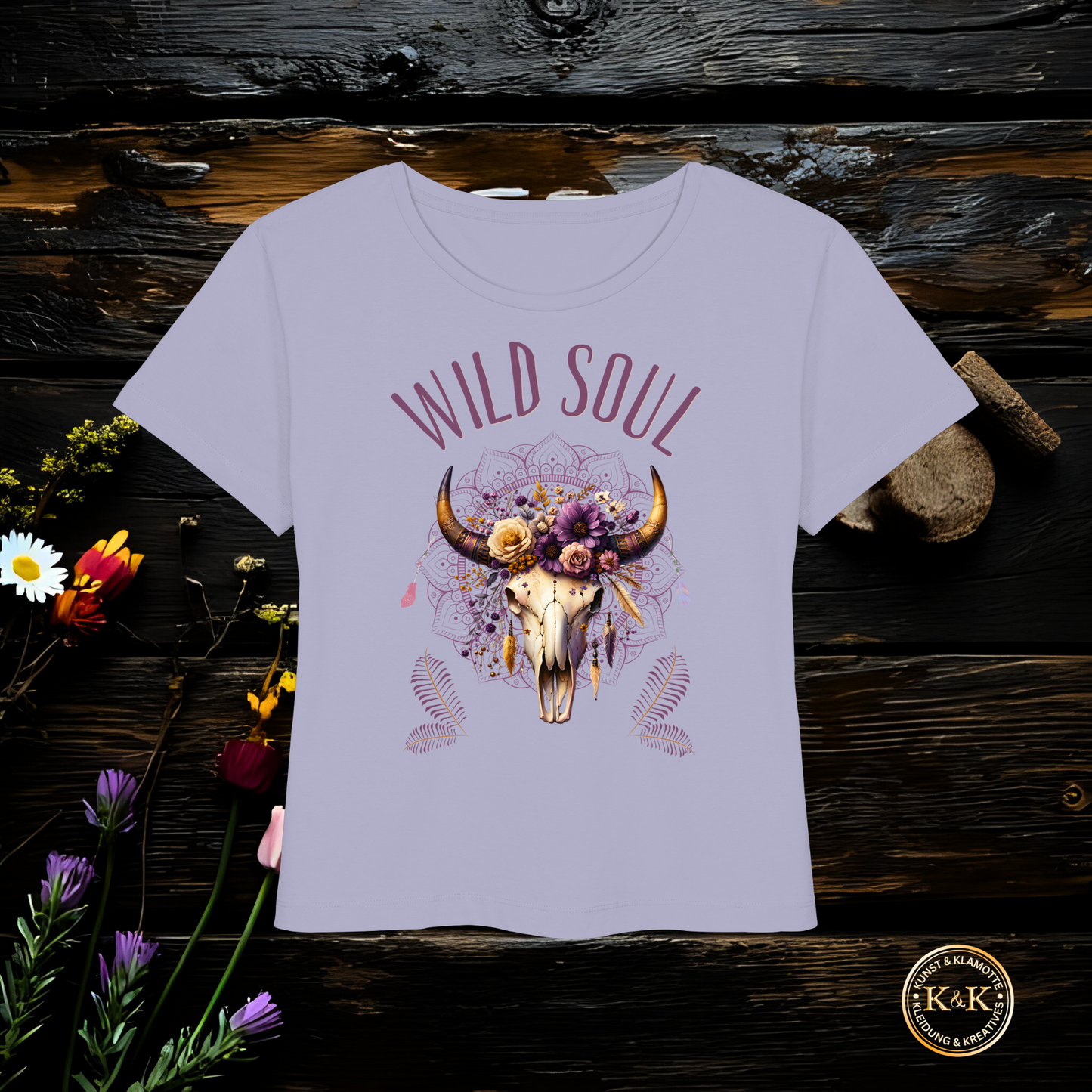 Boho Damen T-Shirt mit Statement Print – Alternative Mode für Alltag & Freizeit