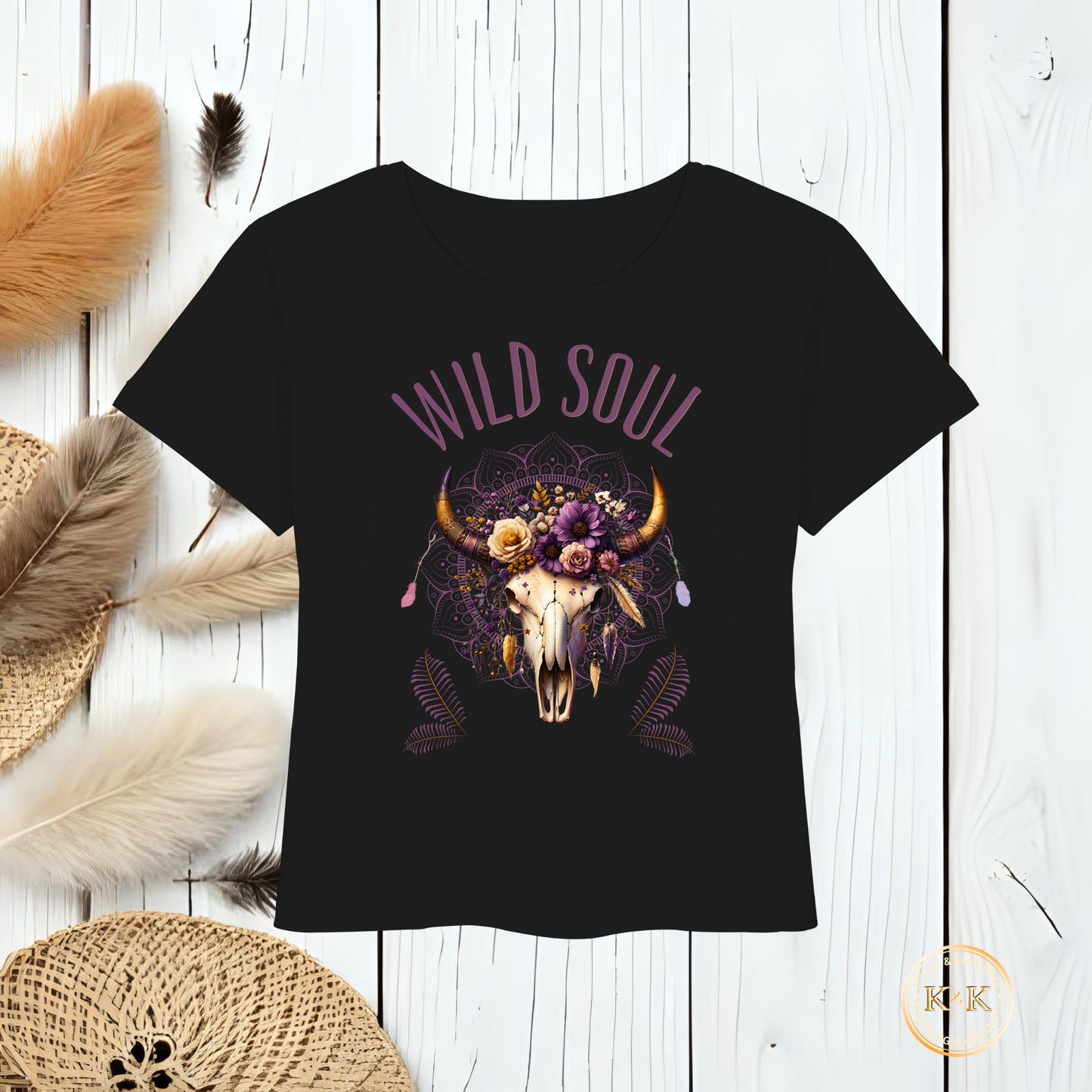 Boho Damen T-Shirt mit Statement Print – Alternative Mode für Alltag & Freizeit