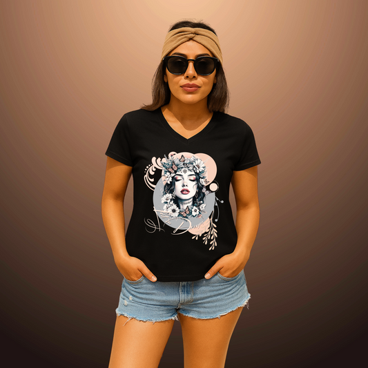 Modernes Damen V-Neck Shirt für Fashion und Freizeit – stylische Mode für selbstbewusste Frauen