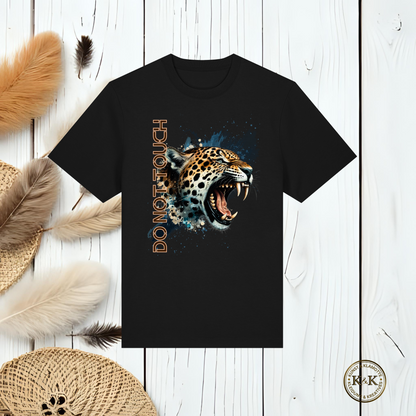 Tropical Leopard Organic Unisex T-Shirt I Jungle Animal Print für Streetwear I Urban Boho Fashion & Wildlife Style