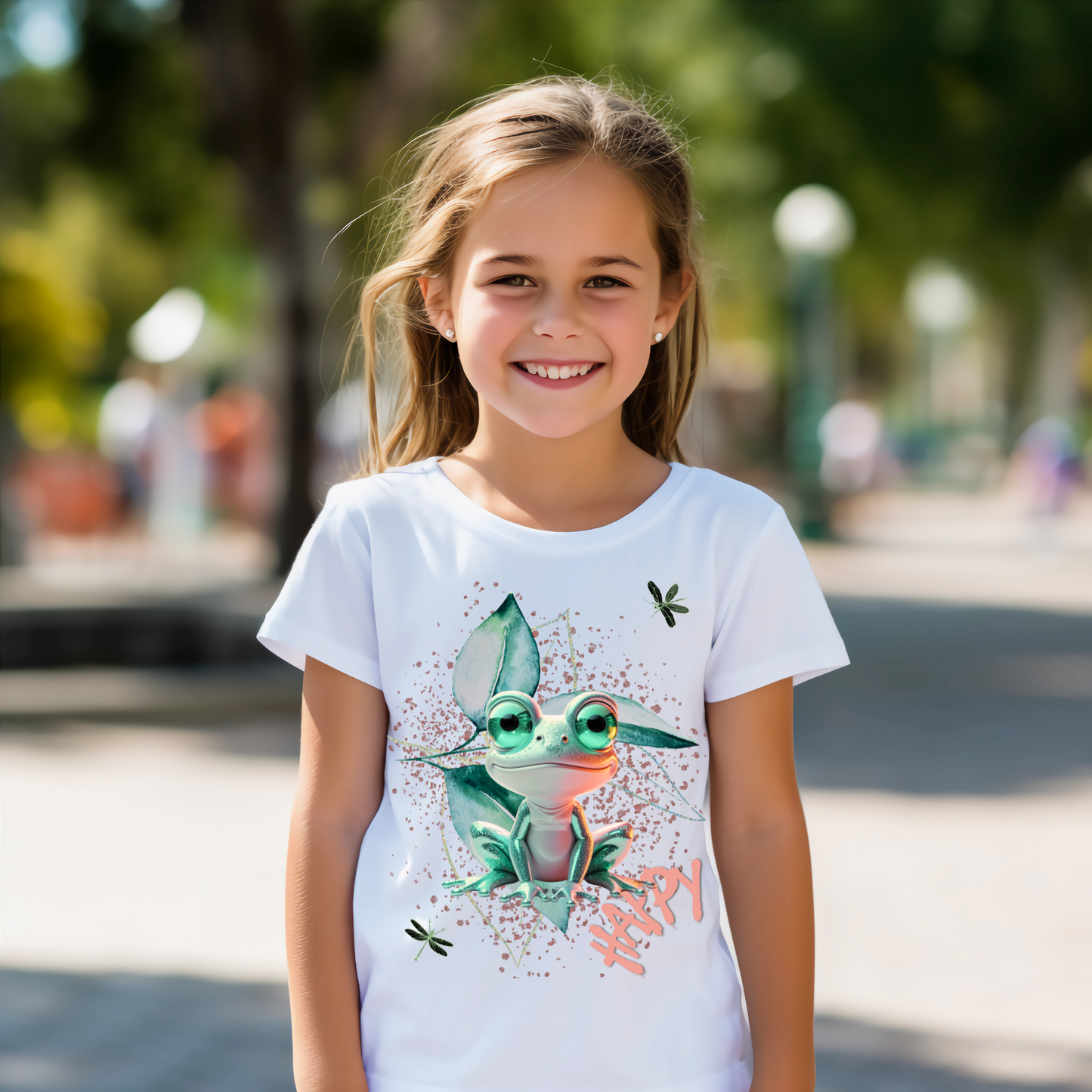 Kinder Bio T-Shirt mit süßem Froschmotiv – Fröhliches Tier Shirt aus Bio-Baumwolle - Kids Organic Shirt