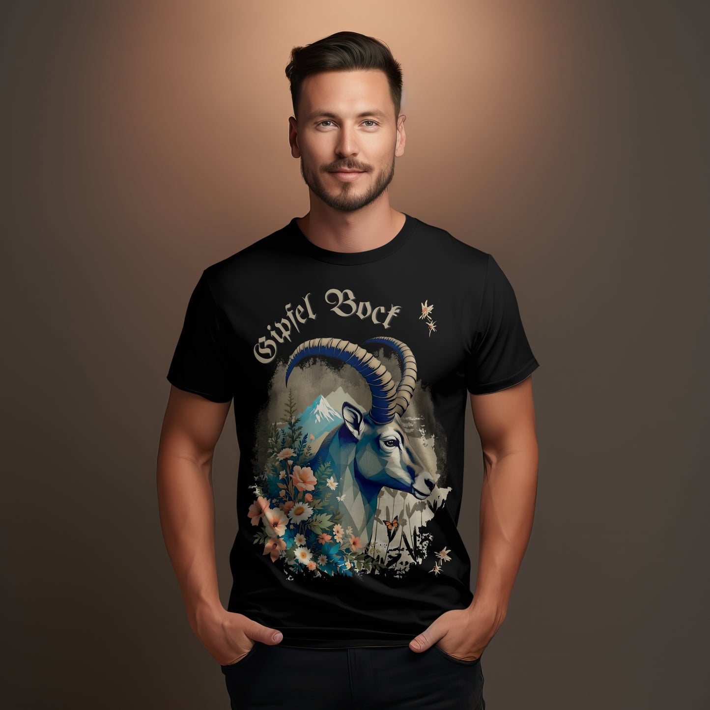 Charakteristisches Alpen-Design Heavy Cotton T-Shirt