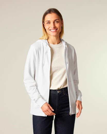 Organic Zipper Wild Instinct – Herbst Hoodie aus Bio-Baumwolle mit Rückendruck für Damen und Herren