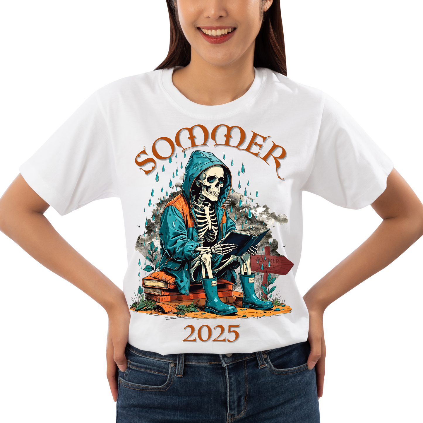 T-Shirt mit Sommer 2025 Design | Sarkastisches Shirt für Humor-Fans | Witziger Front- & Rückendruck zum Wettertrend