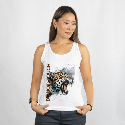 Tropical Leopard  Womens Organic Tank Top I Jungle Animal Print für Streetwear I Urban Boho Fashion & Wildlife Style