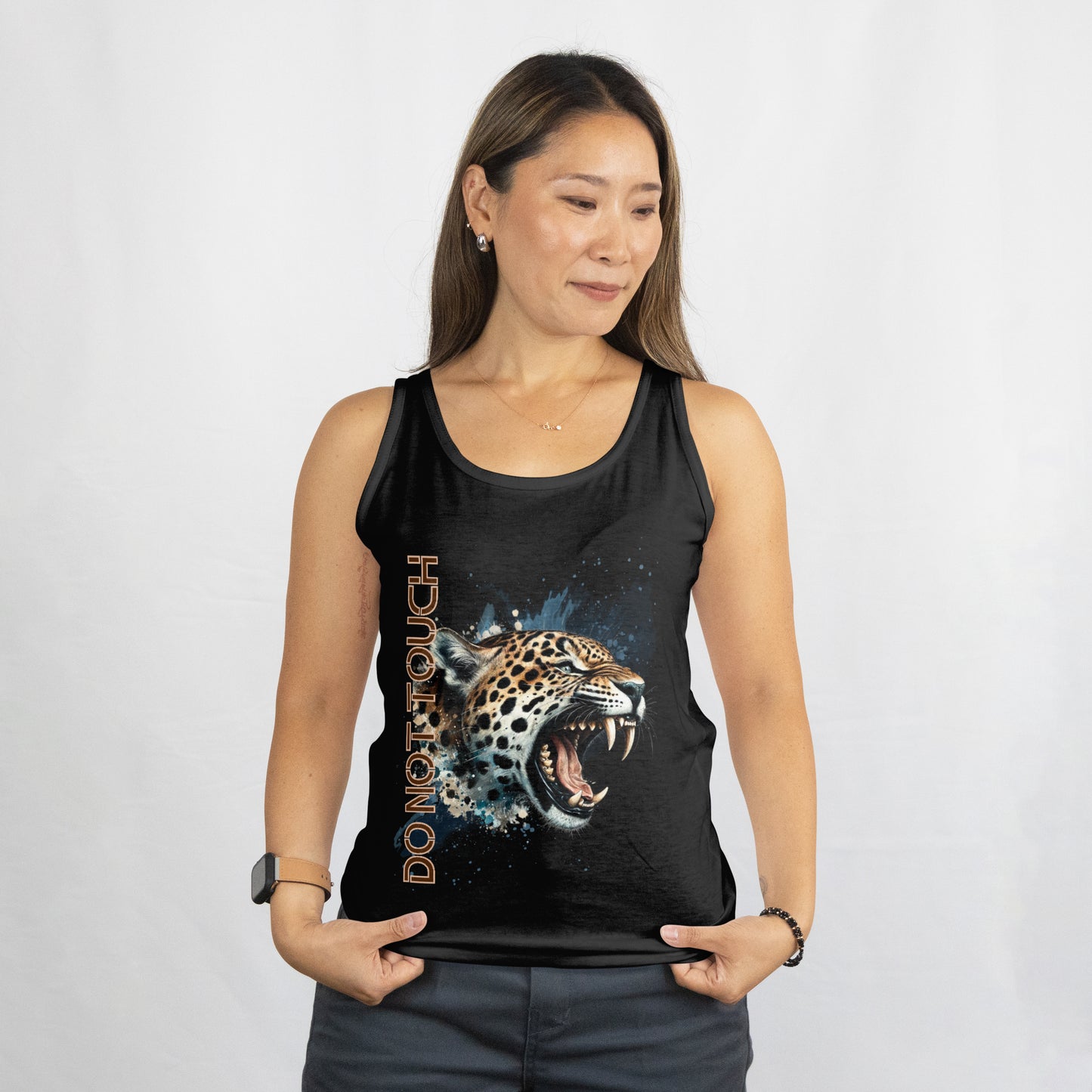 Tropical Leopard  Womens Organic Tank Top I Jungle Animal Print für Streetwear I Urban Boho Fashion & Wildlife Style