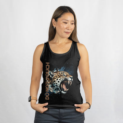 Tropical Leopard  Womens Organic Tank Top I Jungle Animal Print für Streetwear I Urban Boho Fashion & Wildlife Style