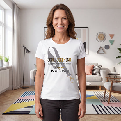 Schlüsselkind T Shirt für Damen Jahrgänge 1970 bis 1984