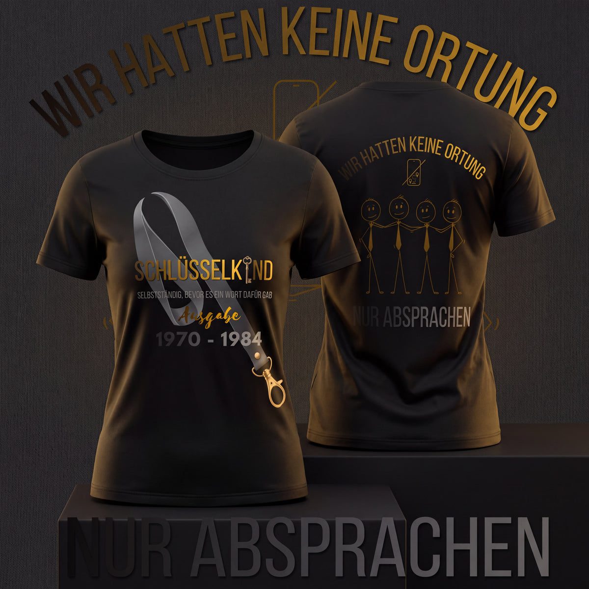 Schlüsselkind T Shirt für Damen Jahrgänge 1970 bis 1984