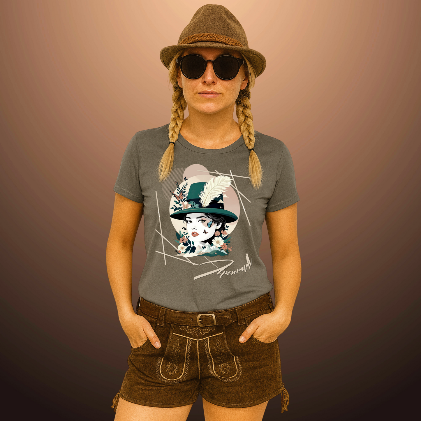 Alpen Style Damen Shirt  Moderne Trachtenmode für Wiesn, Volksfest und Freizeit