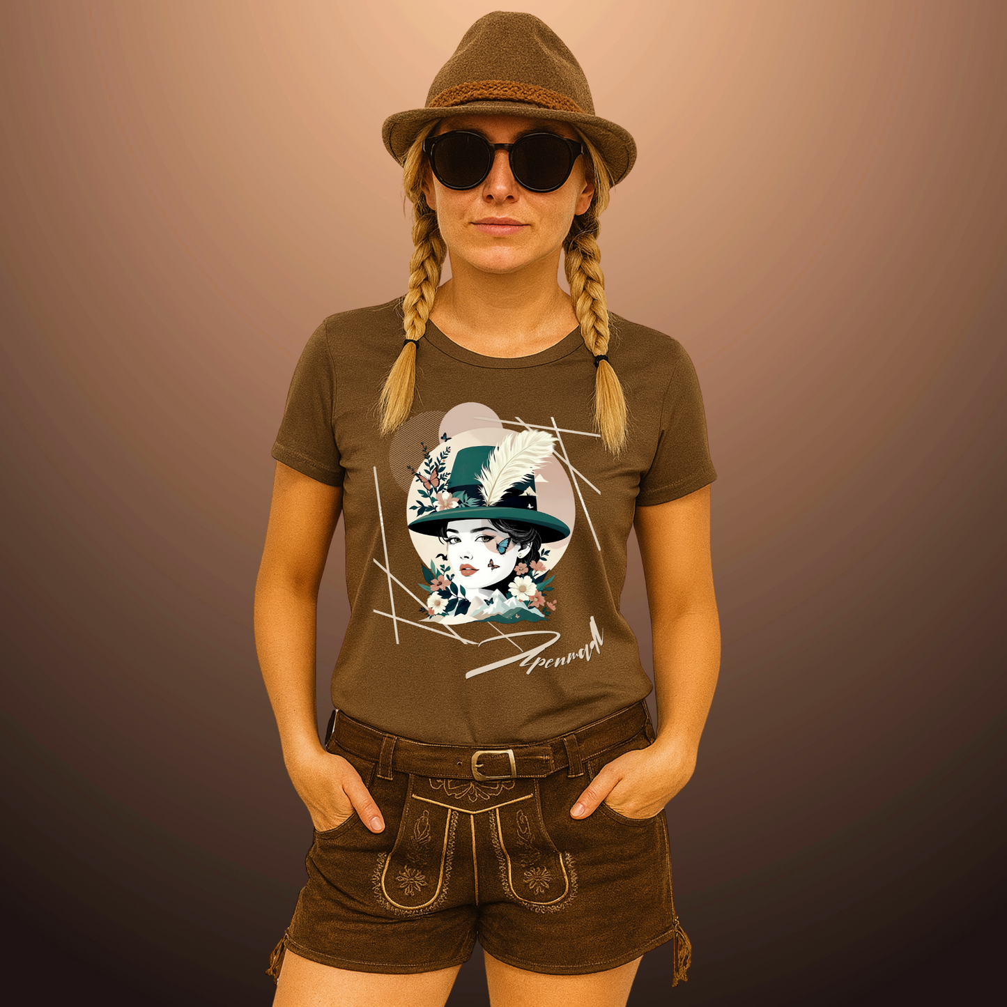 Alpen Style Damen Shirt  Moderne Trachtenmode für Wiesn, Volksfest und Freizeit