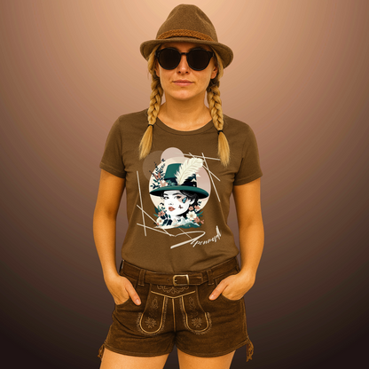 Alpen Style Damen Shirt  Moderne Trachtenmode für Wiesn, Volksfest und Freizeit