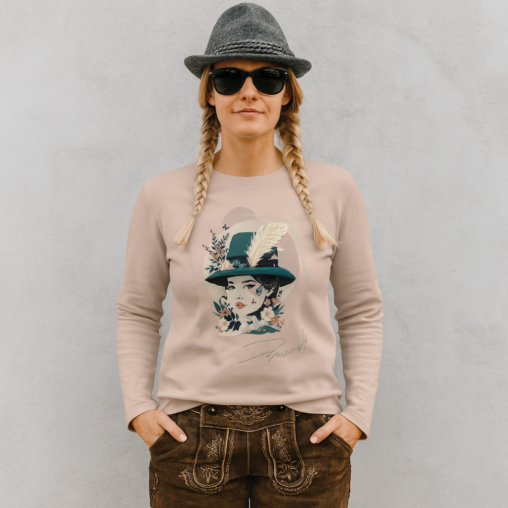 Damen Longsleeve Alpen Style – Moderne Trachtenmode für Wiesn, Volksfest und Freizeit