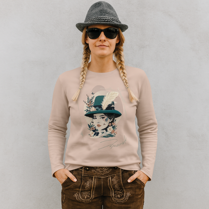Damen Longsleeve Alpen Style – Moderne Trachtenmode für Wiesn, Volksfest und Freizeit