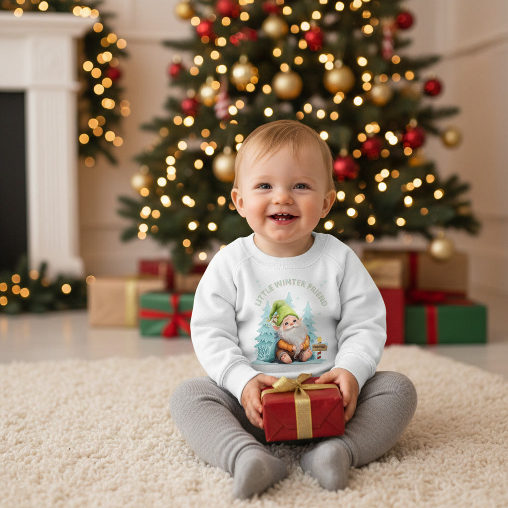 Little Winter Friend – Baby Organic Sweatshirt mit Wichtel