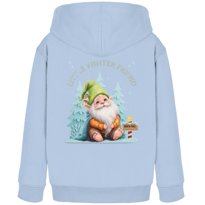 Little Winter Friend – Kinder Organic Hoodie mit Wichtelmotiv
