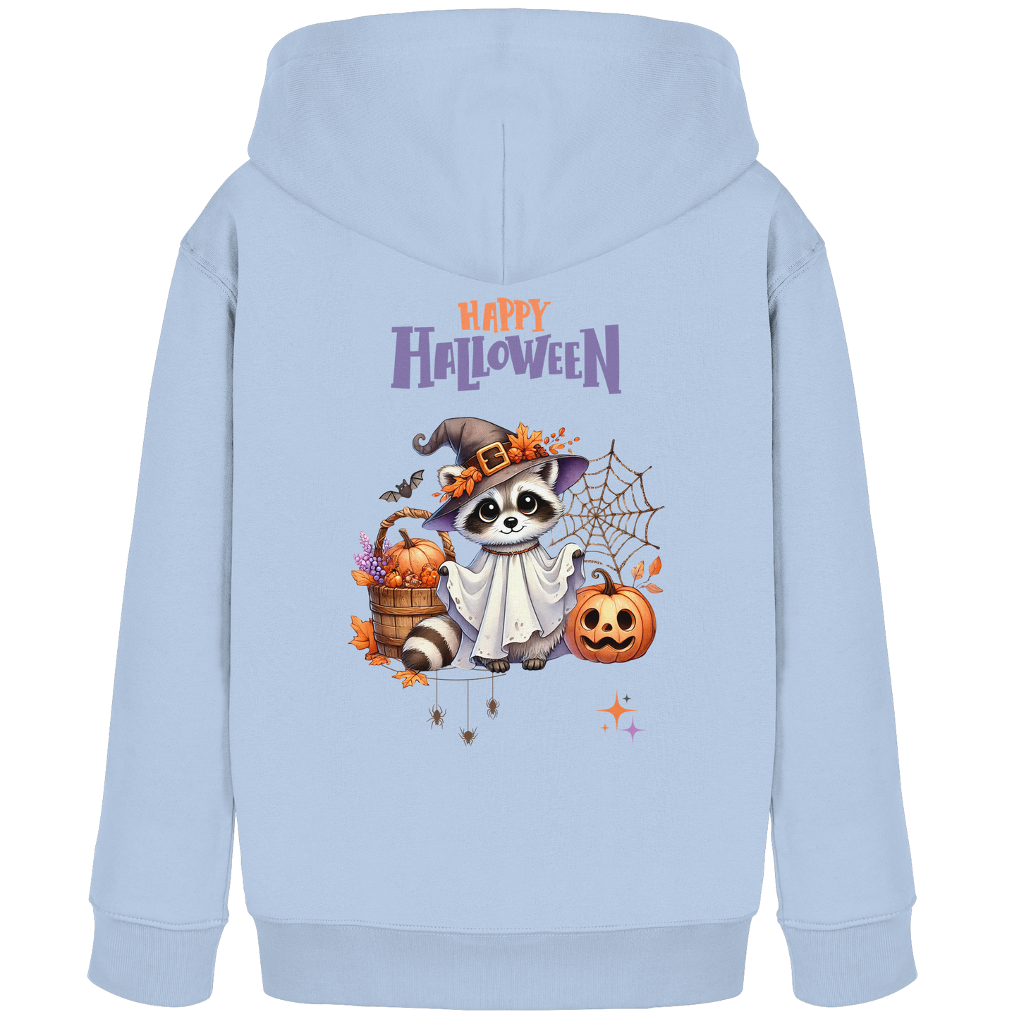 Kinder Hoodie Halloween Motiv Waschbär – Süßes Herbst Design für kleine Geister
