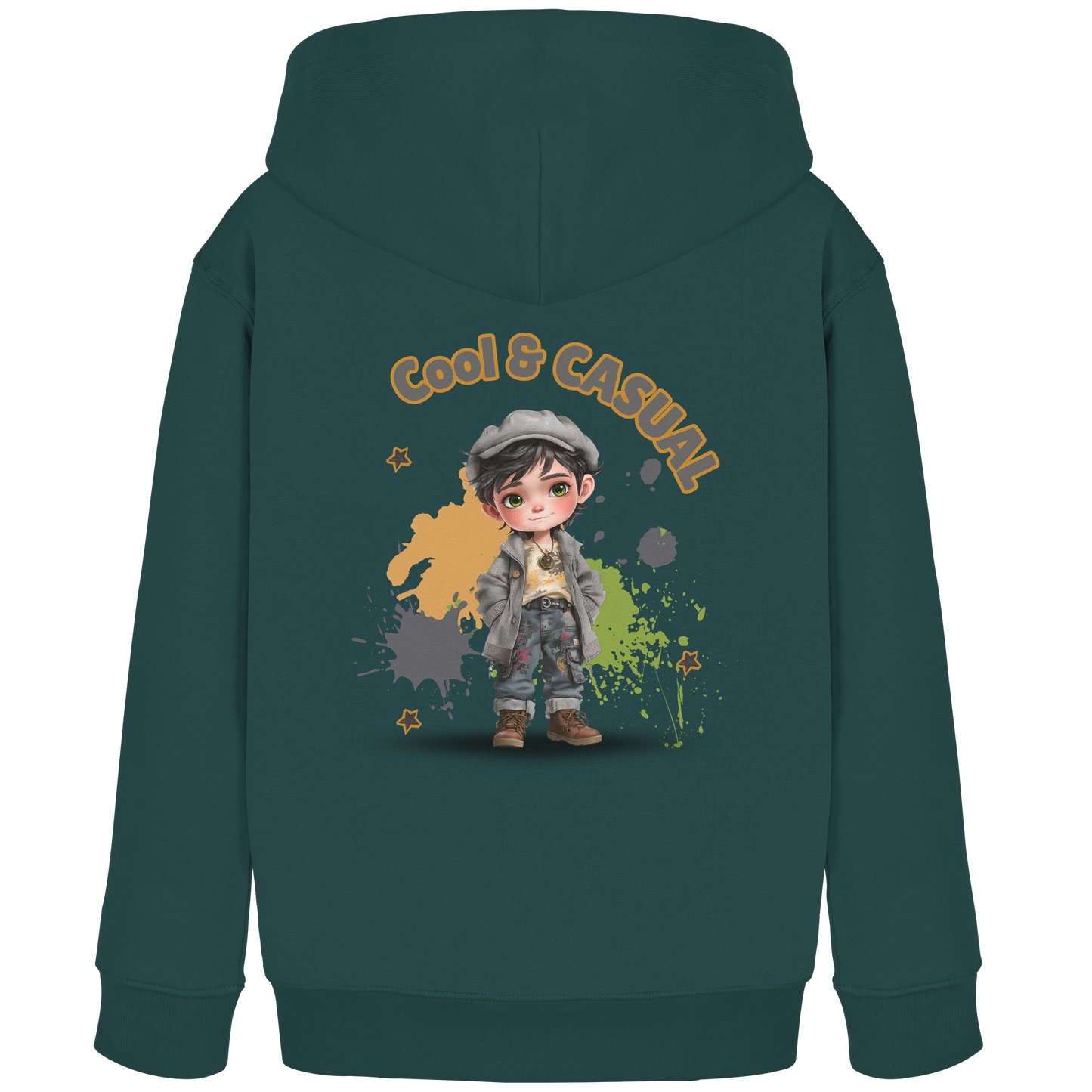 Kids Hoodie Cool & Casual – Jungen Hoodie mit Rückendruck, Herbst Hoodie im Streetstyle Look