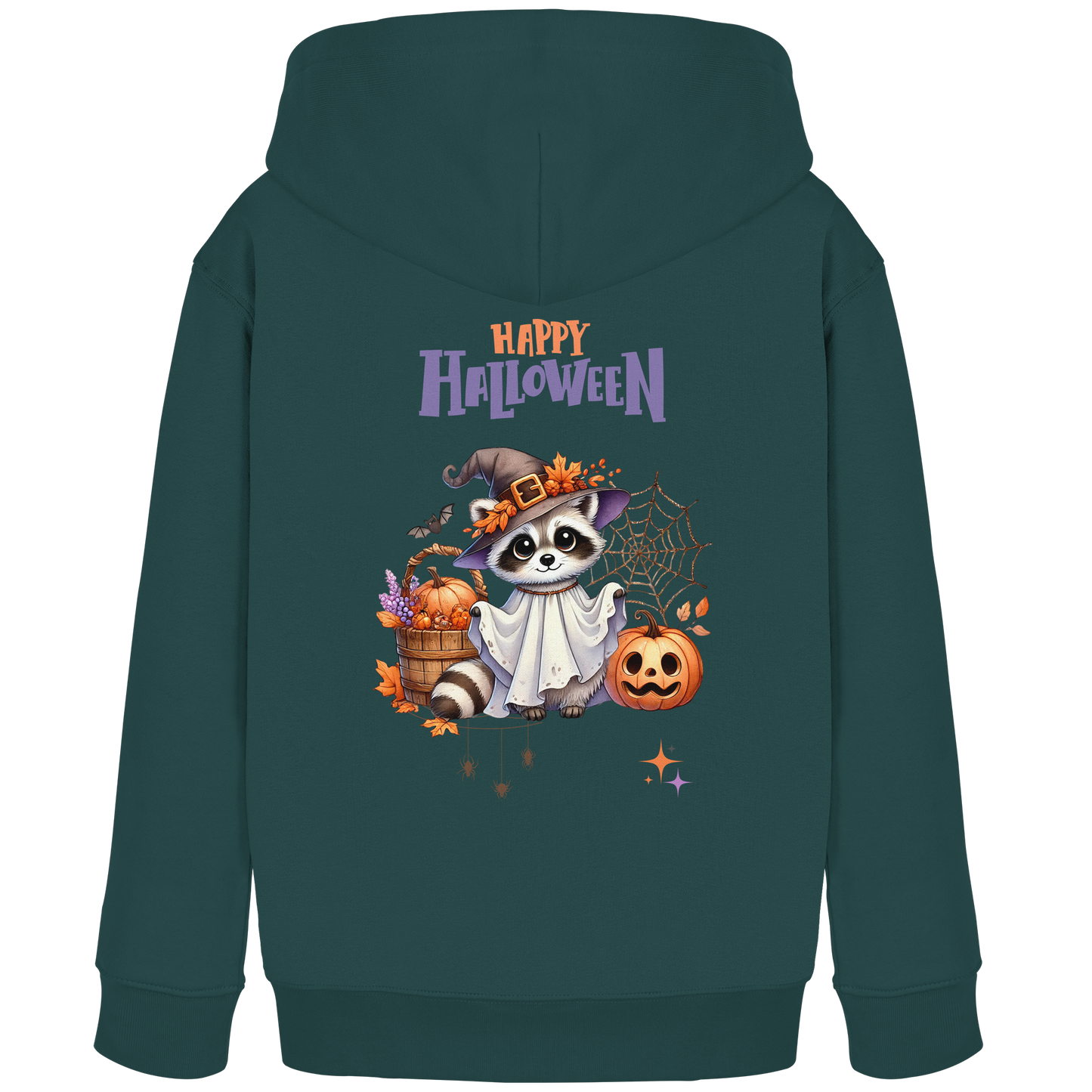 Kinder Hoodie Halloween Motiv Waschbär – Süßes Herbst Design für kleine Geister
