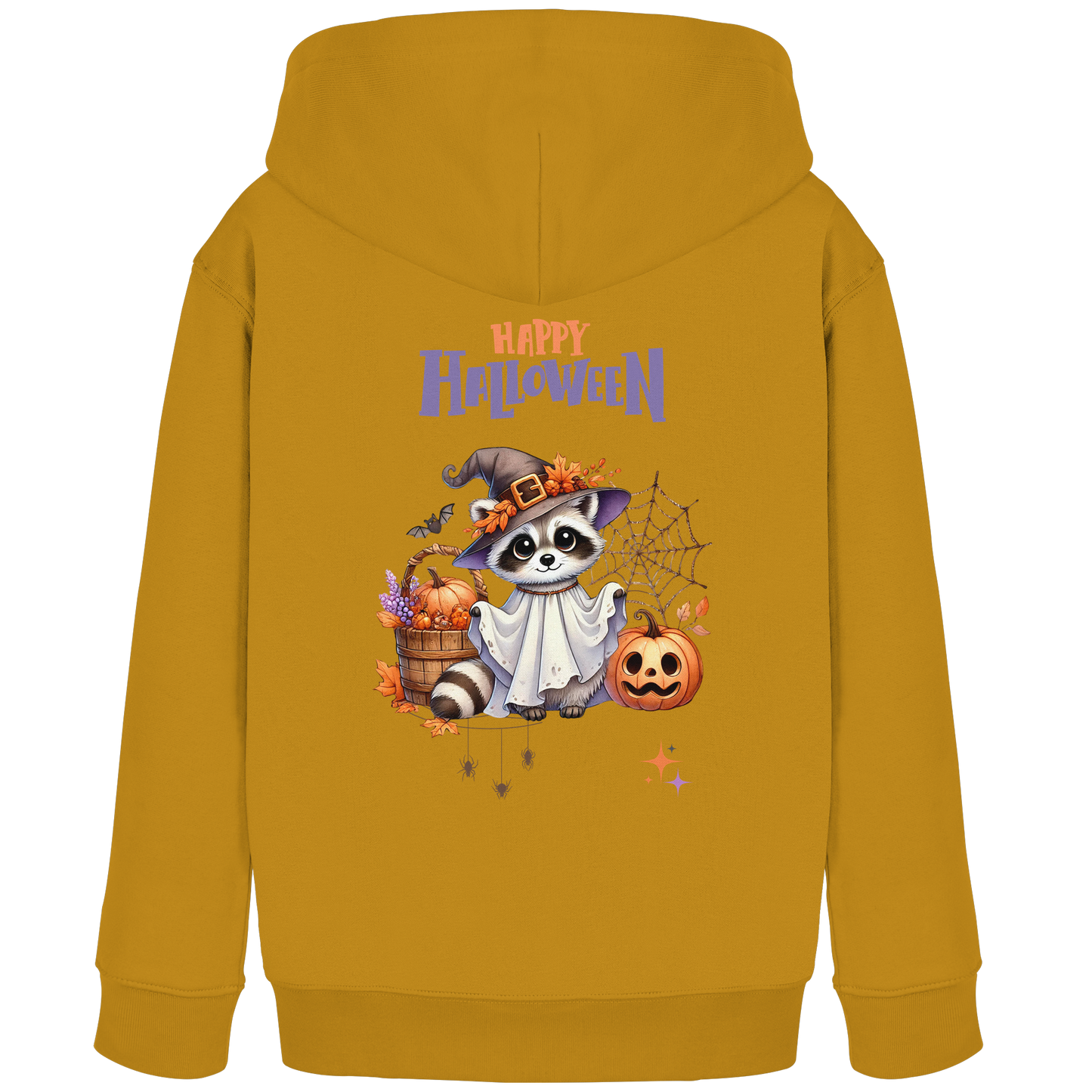 Kinder Hoodie Halloween Motiv Waschbär – Süßes Herbst Design für kleine Geister