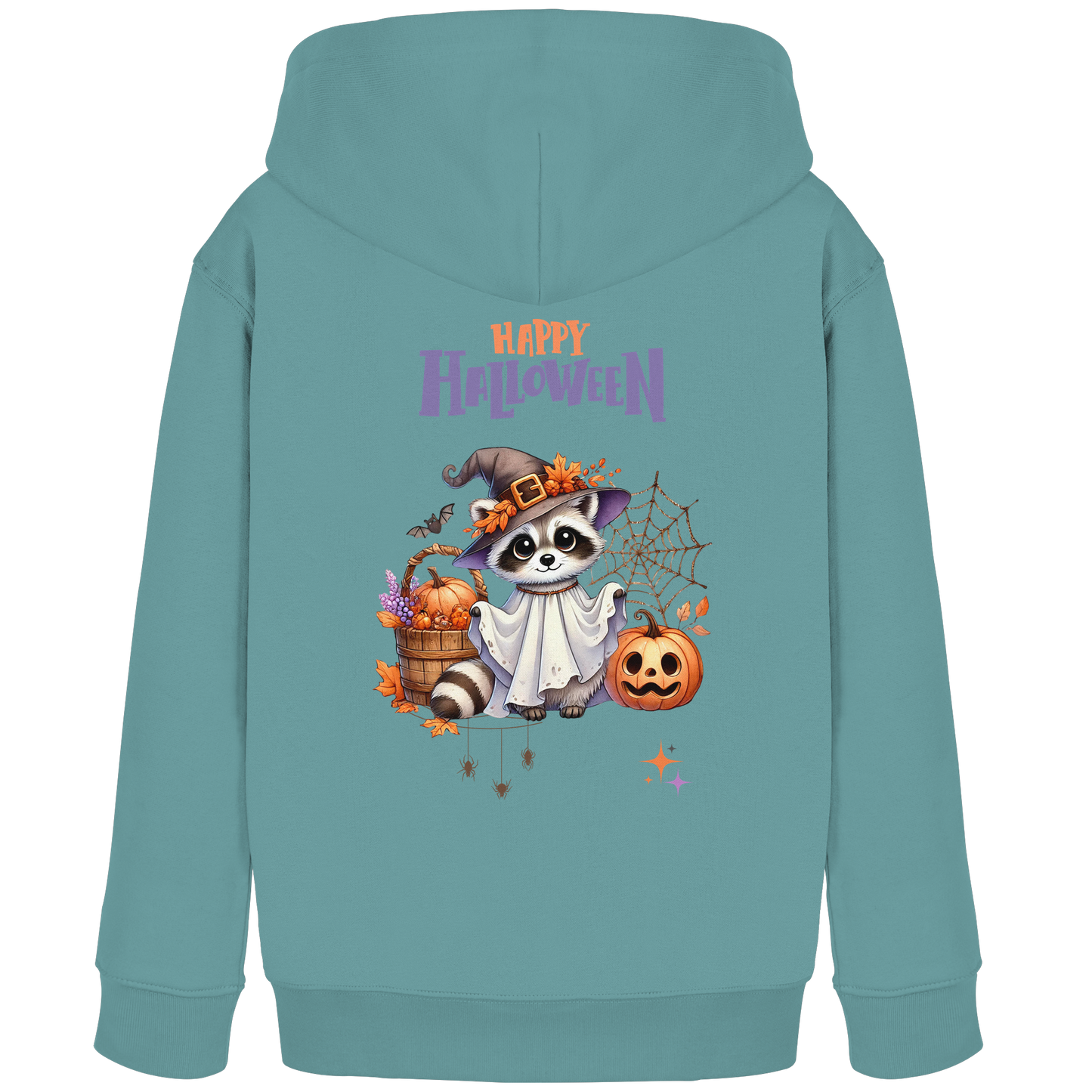 Kinder Hoodie Halloween Motiv Waschbär – Süßes Herbst Design für kleine Geister