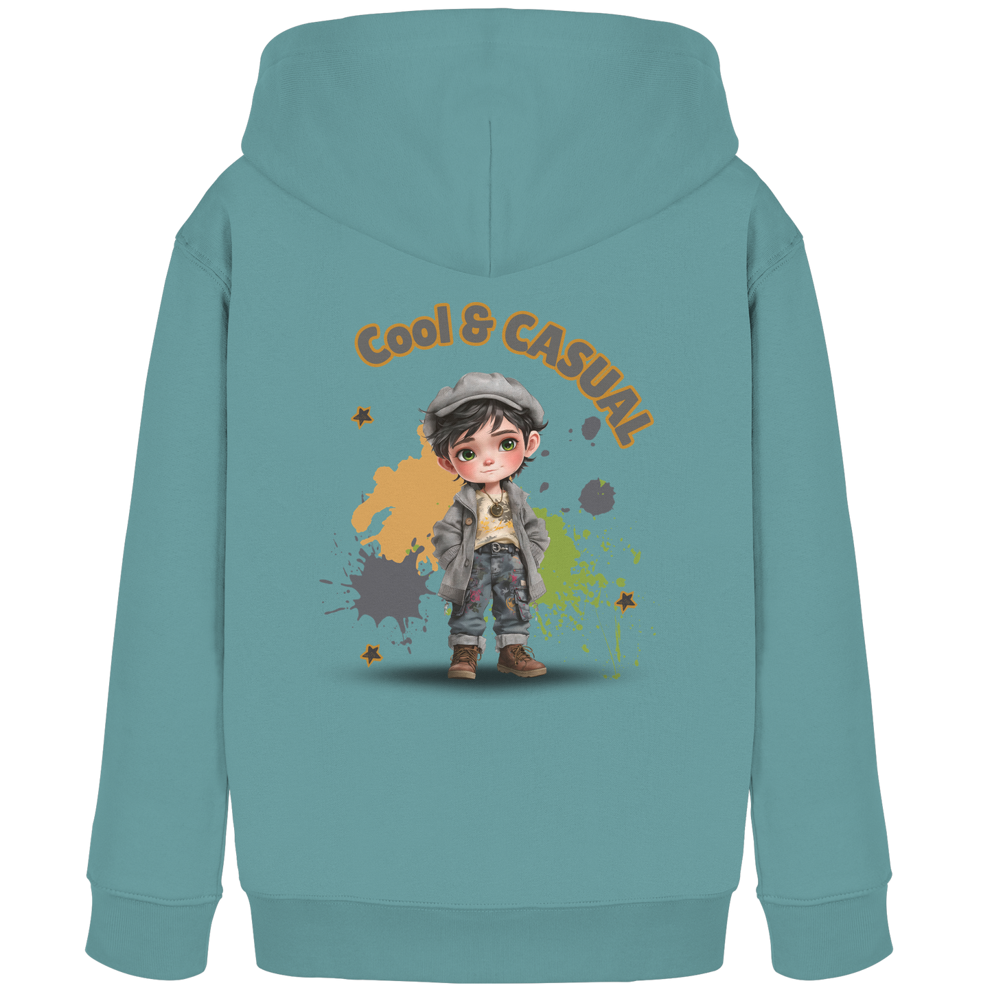 Kids Hoodie Cool & Casual – Jungen Hoodie mit Rückendruck, Herbst Hoodie im Streetstyle Look