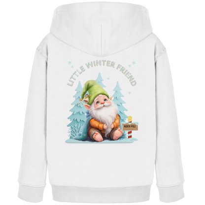 Little Winter Friend – Kinder Organic Hoodie mit Wichtelmotiv