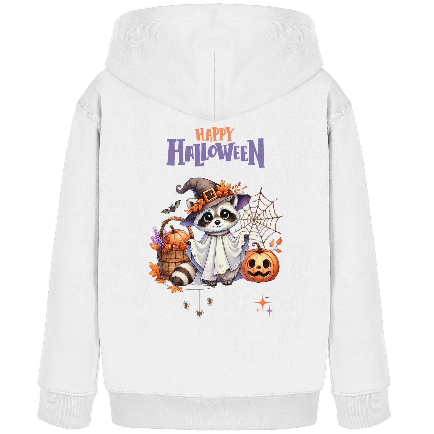 Kinder Hoodie Halloween Motiv Waschbär – Süßes Herbst Design für kleine Geister