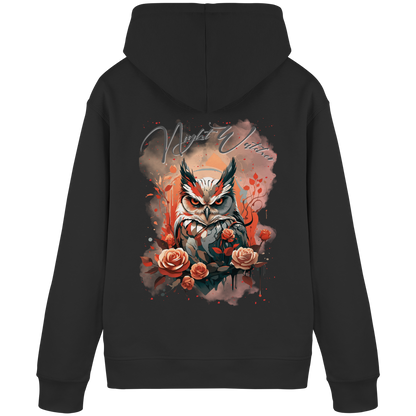 Bequemer Damen Organic Hoodie mit intensivem Dark-Art-Motiv und weicher Innenseite.