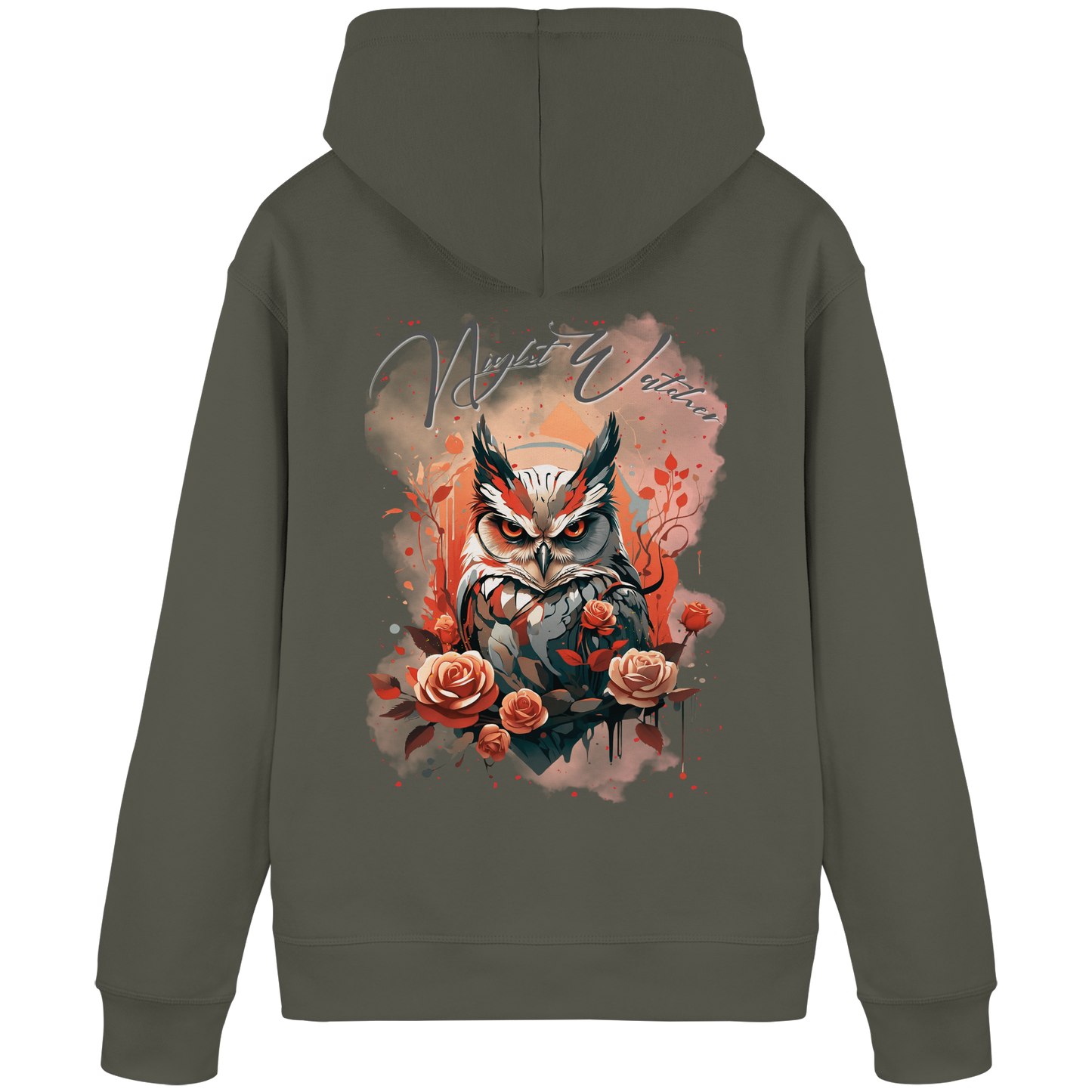 Bequemer Damen Organic Hoodie mit intensivem Dark-Art-Motiv und weicher Innenseite.