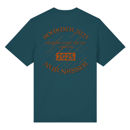 T-Shirt mit Sommer 2025 Design | Sarkastisches Shirt für Humor-Fans | Witziger Front- & Rückendruck zum Wettertrend