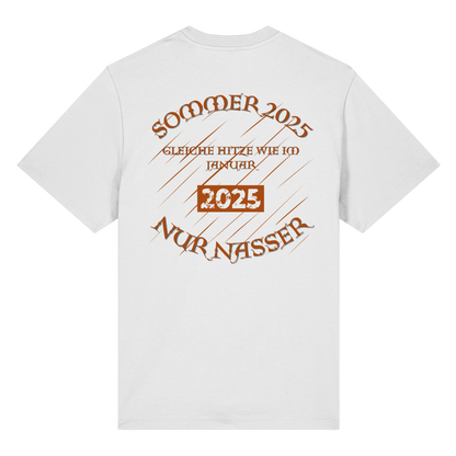 T-Shirt mit Sommer 2025 Design | Sarkastisches Shirt für Humor-Fans | Witziger Front- & Rückendruck zum Wettertrend