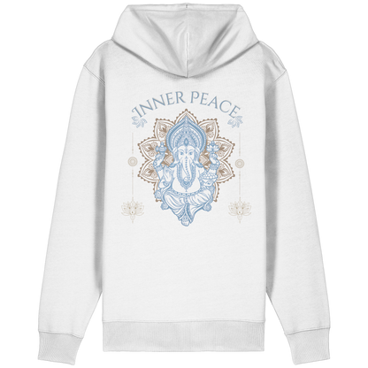 Organic Relaxed Zipper Inner Peace – Damen Kapuzenjacke aus Bio-Baumwolle mit Rückendruck im Boho Yoga Stil