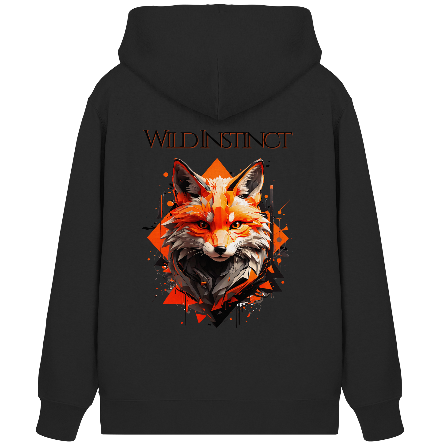 Organic Zipper Wild Instinct – Herbst Hoodie aus Bio-Baumwolle mit Rückendruck für Damen und Herren